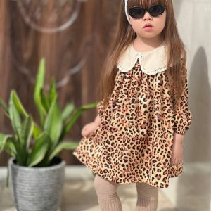 پیراهن یقه ب ب پلنگی